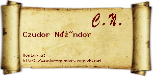 Czudor Nándor névjegykártya